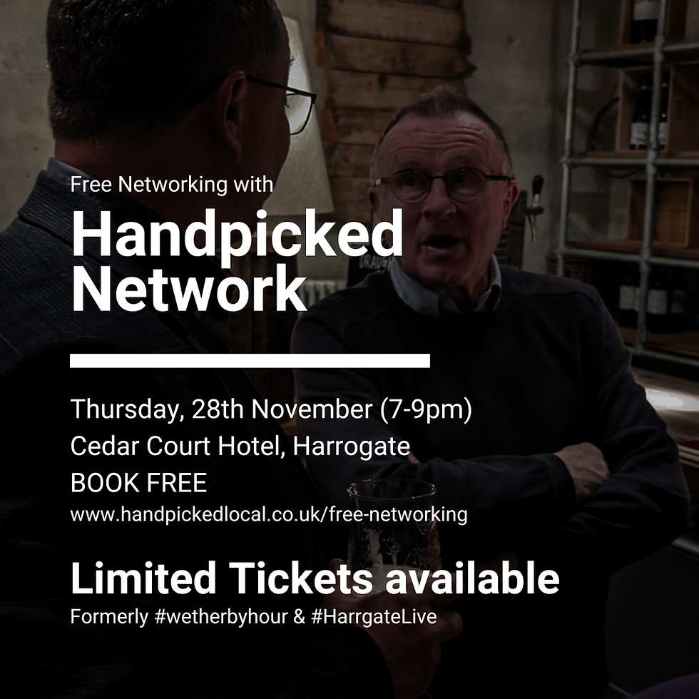 Join us for FREE networking from Handpicked Local at Cedar Court Harrogate