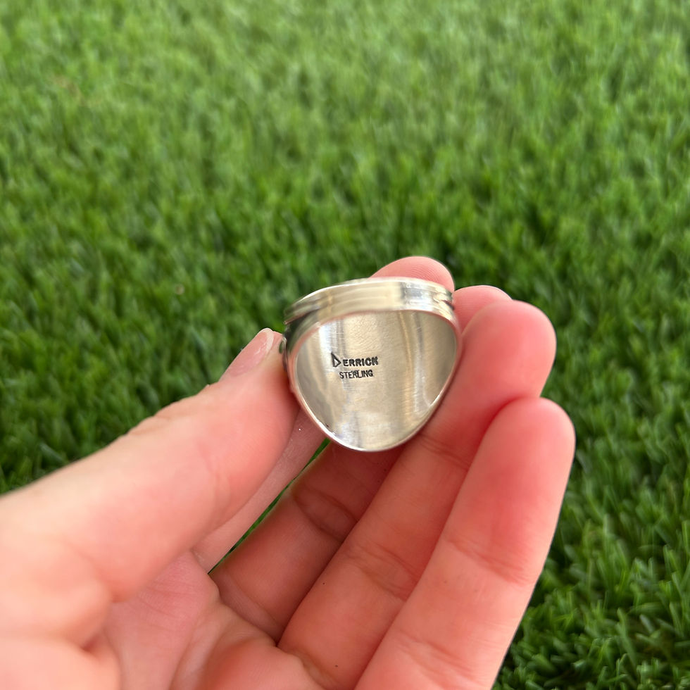 Thumbnail: Size 10 Natural White Buffalo Tapered Ring Handmade by Navajo Derrick Gordon