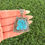 Thumbnail: Cadet Blue Hubei Turq Freeform Stampwork Pendant Handmade by Navajo Happy Piasso