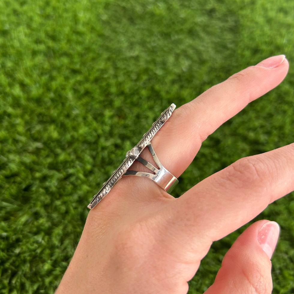 Thumbnail: Sterling Silver Dimensional Twist Ring 2 Handmade by Navajo Geneva Apachito