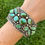 Thumbnail: Flowery Royston Turquoise Scalloped Cuff Handmade by Navajo Darrell Cadman