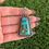 Miniature : Trapezoid Turquoise Mountain Turq Shot Pendant Handmade by Navajo Happy Piasso