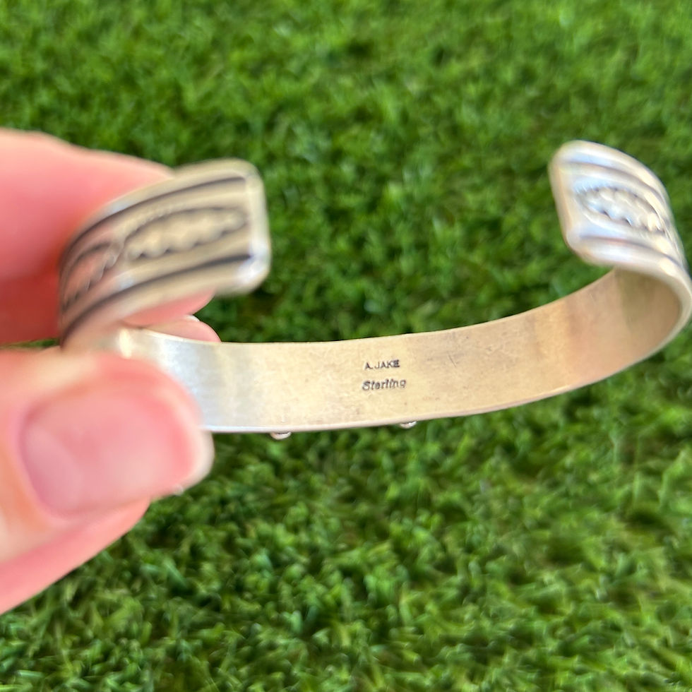 Thumbnail: S Rare Kingman Spiderweb Turq Sterling Arrow Cuff Handmade by Navajo Albert Jake