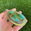 Miniature : Oversized Sonoran Gold Turq Cold Chisel Pendant Handmade by Navajo Albert Jake