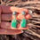 Miniature : Sea Green Hubei Turq Star Post Dangle Earrings Handmade by Navajo Derrick Gordon