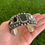 Miniature : RARE Darryl Becenti Black Onyx Star Stud Sterling Silver Cuff Navajo Handmade