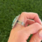 Thumbnail: Gem Number 8 Turq Oval Star Stud Sterling Ring Handmade by Navajo Happy Piasso