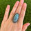 Miniature : Rare Kingman Spiderweb Turquoise Oval Shot Ring Handmade by Navajo Happy Piasso