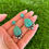 Thumbnail: SM Kingman Turquoise Drop Stud Earrings Handmade by Navajo Linda Yazzie