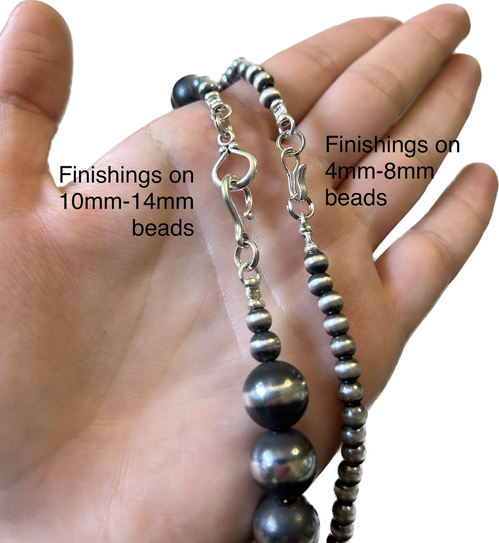 Thumbnail: Sterling Silver Navajo Pearls Made-to-Order - Navajo Handfinished & Handstrung