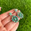 Thumbnail: Green Kingman Turq Round Flower Stud Earrings Handmade by Navajo Linda Yazzie