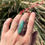 Thumbnail: Natural Royston Turq Lizard Cut-out Ring Handmade by Navajo Freddy Charley