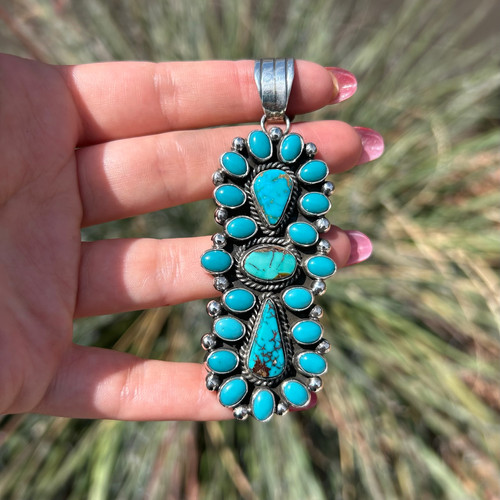 Natural Royston & Kingman Turq Totem Pendant Handmade by