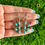 Thumbnail: SM Prickly Pear Cactus Earrings DEF Kingman Turq & Coral Handmade Navajo Linda Y