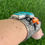 Thumbnail: Kingman & Orange Spiny Heavy Gauge Scalloped Cuff Handmade by Navajo Andy Cadman