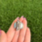 Thumbnail: Sleeping Beauty Turq Tapered Cigar Band Ring Handmade by Navajo Derrick Gordon