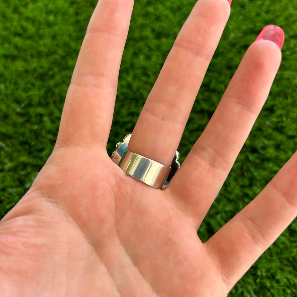 Thumbnail: Adjustable Sonoran Gold Turq Cluster Ring Handmade by Navajo Linda Yazzie