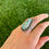Thumbnail: LG Teardrop High Grade Dry Creek Turq Shot Ring Handmade by Navajo Happy Piasso