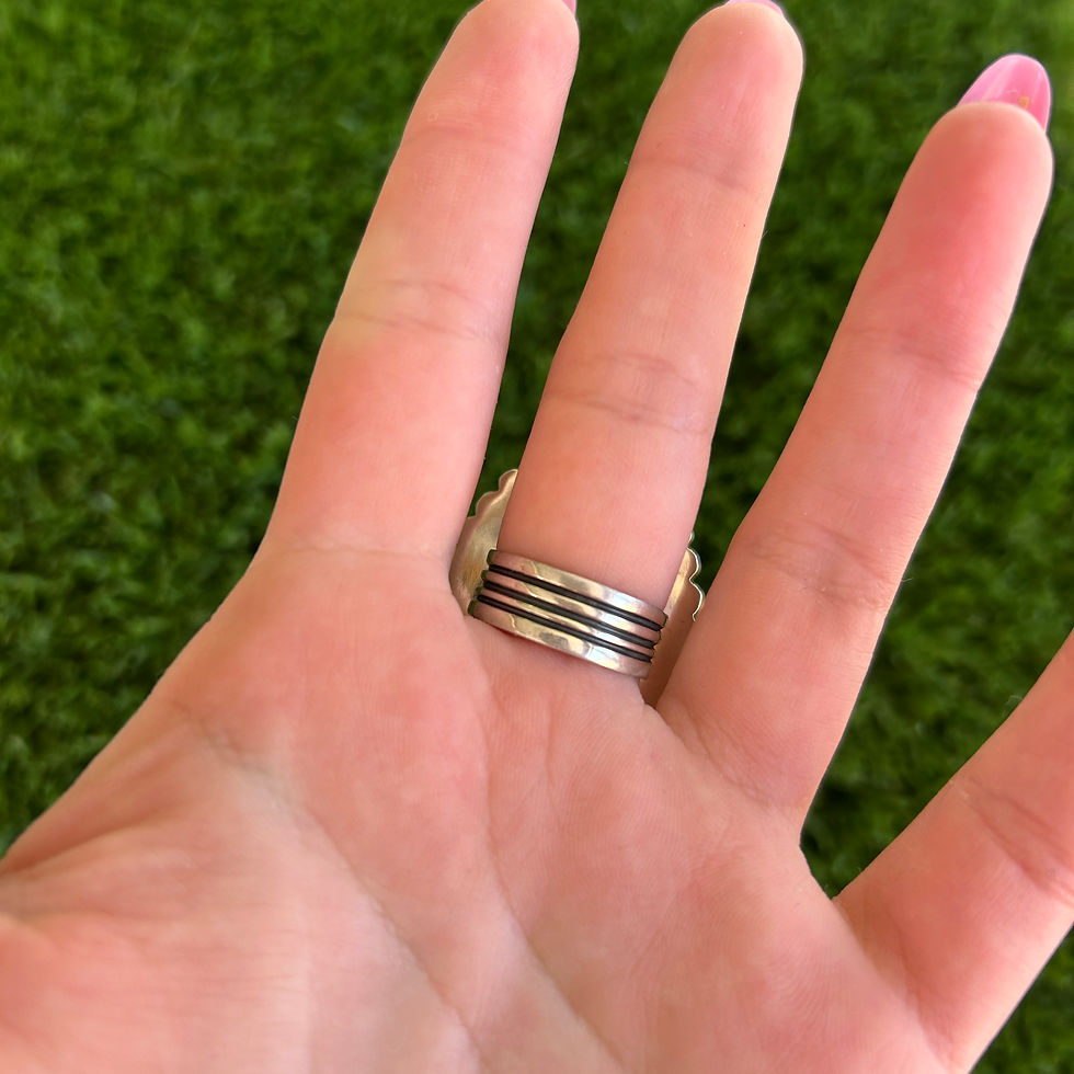Thumbnail: Sonoran Gold Turquoise Oversized Oval Shot Ring Handmade by Navajo Happy Piasso