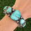 Miniature : RARE Bisbee Turquoise Appliqué 5-Stone 3D Cuff Handmade by Navajo Delbert Gordon