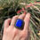 Thumbnail: Lapis Lazuli Square Star Stud Sterling Ring Handmade by Navajo Happy Piasso