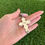 Miniature : Old Kingman Turquoise Stampwork Cross Pendant Handmade by Navajo Tsosie White