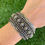 Thumbnail: S/M Unisex Star Stud Scalloped Sterling Silver Cuff Handmade Navajo Happy Piasso