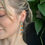 Thumbnail: Sonoran Gold & Orange Spiny Linear Stud Earrings Handmade by Navajo Linda Yazzie