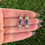 Thumbnail: Freshwater Pearl and Lapis Lazuli Stud Earrings Navajo Handmade (Artist Unknown)