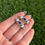 Thumbnail: Freshwater Pearl and Lapis Lazuli Stud Earrings Navajo Handmade (Artist Unknown)