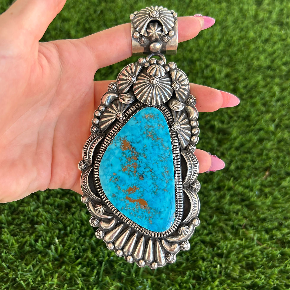 RARE Morenci Museum Grade 3D Repoussé Pendant 1 Handmade Navajo Delbert Gordon