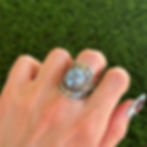 Thumbnail: Golden Hills Turq Stamped Tapered Cigar Band Ring Handmade Navajo Derrick Gordon