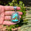 Miniature : Royston Ribbon Turq Freeform Stampwork Pendant Handmade by Navajo Happy Piasso