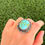 Miniature : Sonoran Gold Turq Stamped Adjustable Sterling Ring Handmade Navajo Happy Piasso