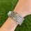 Thumbnail: Gem Grade Royston Turq Stamped Scalloped Cuff Handmade Navajo Happy Piasso