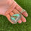 Miniature : Royston Ribbon Turq Freeform Stampwork Pendant Handmade by Navajo Happy Piasso
