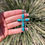 Miniature : Old Kingman Turquoise Stampwork Cross Pendant Handmade by Navajo Tsosie White