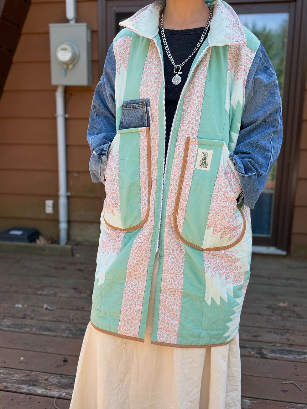 Thumbnail: Pastel skies quilt jacket 