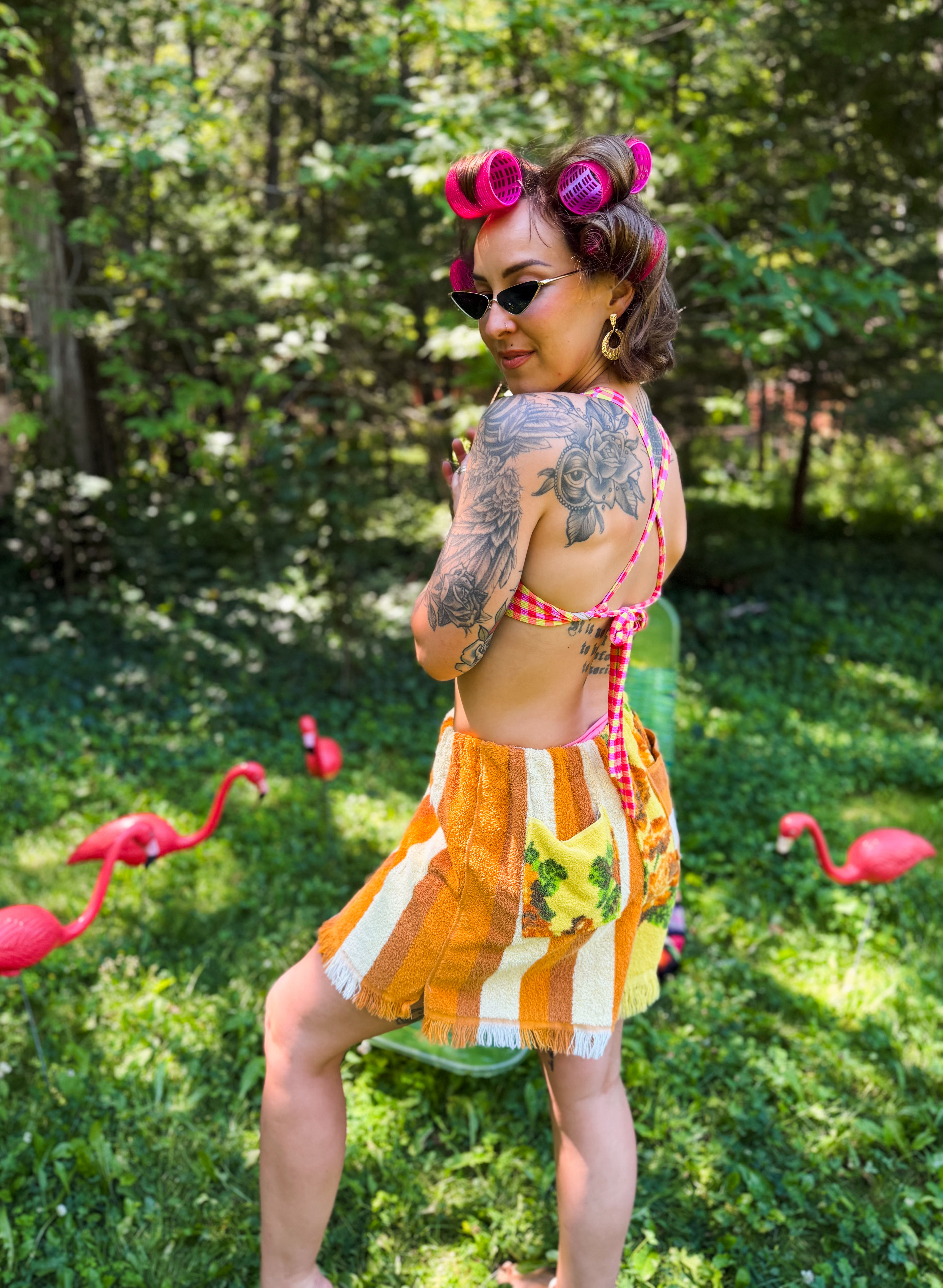 Easy tiger towel shorts