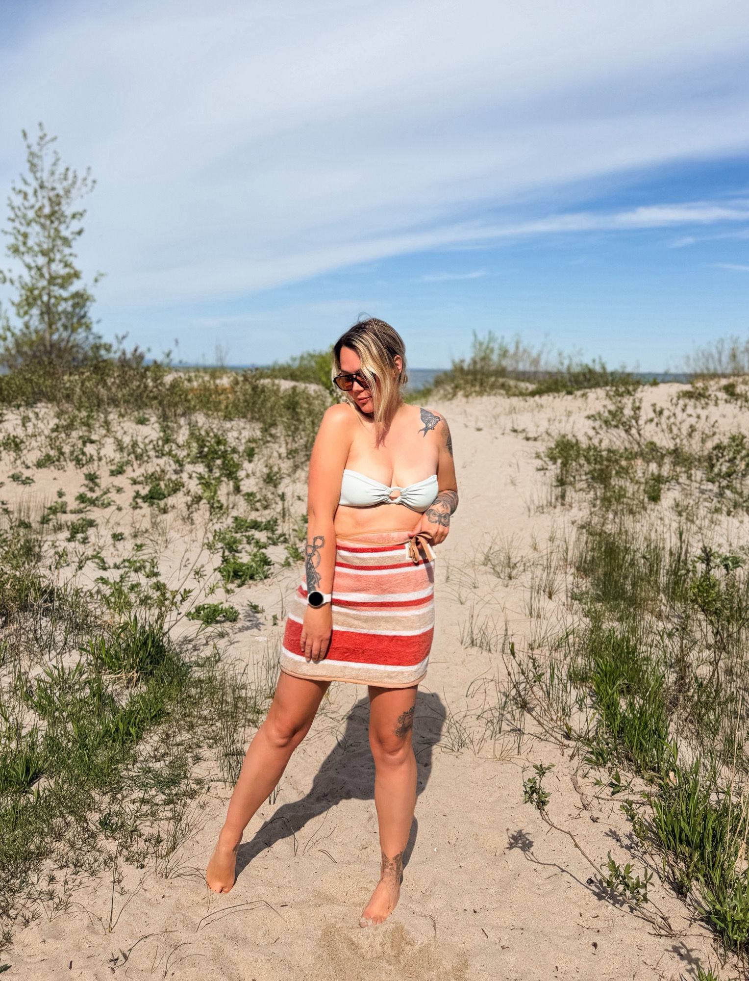 out west wrap around towel skirt 