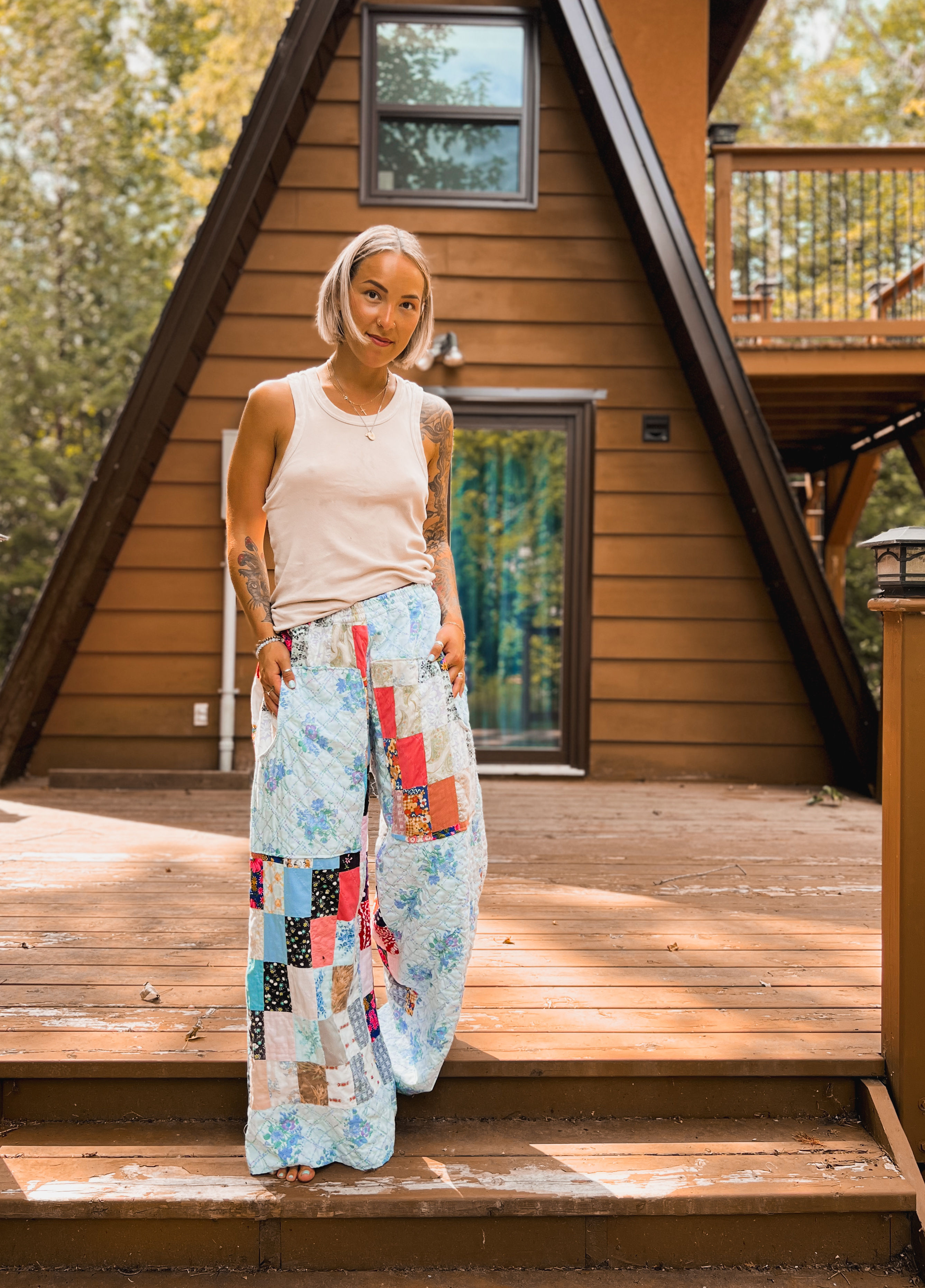 strolls with grandpa quilt pants 