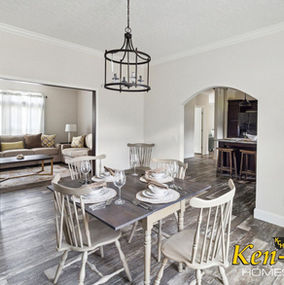 Dining room with table and chairs, Ken-Co Homes, interior design setting.