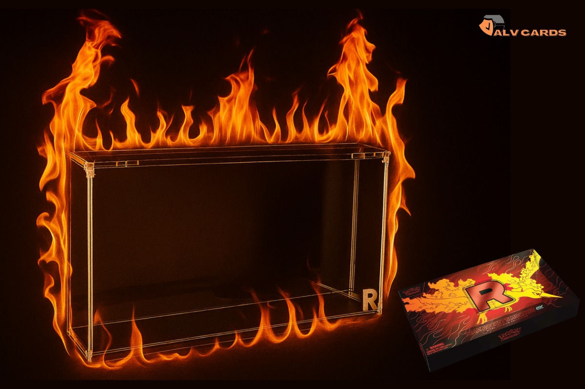 Team Rocket Moltres UPC Acrylic Case! EXCLUSIVE to ALV Cards!