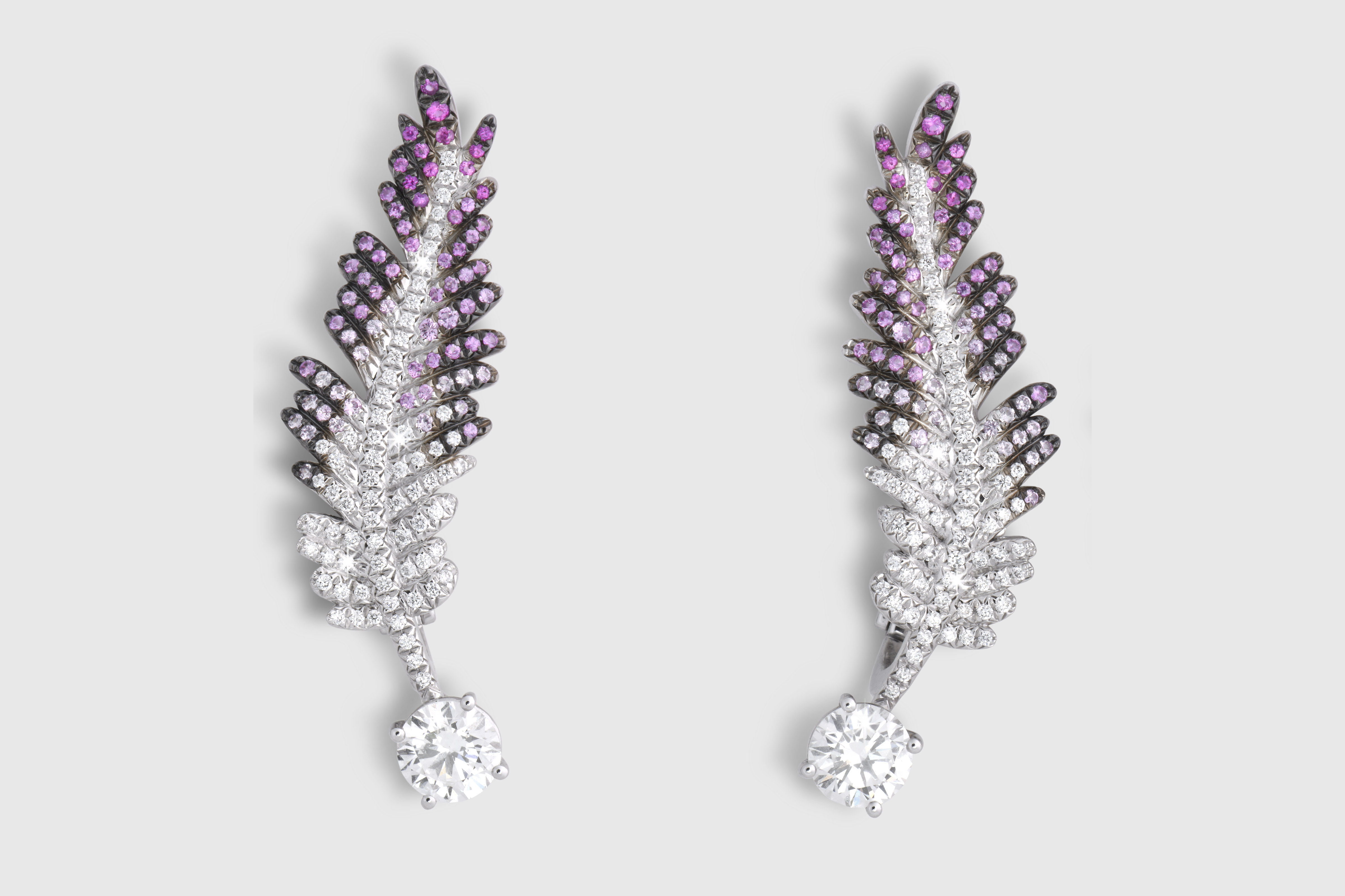FEATHERS -Pink Earrings