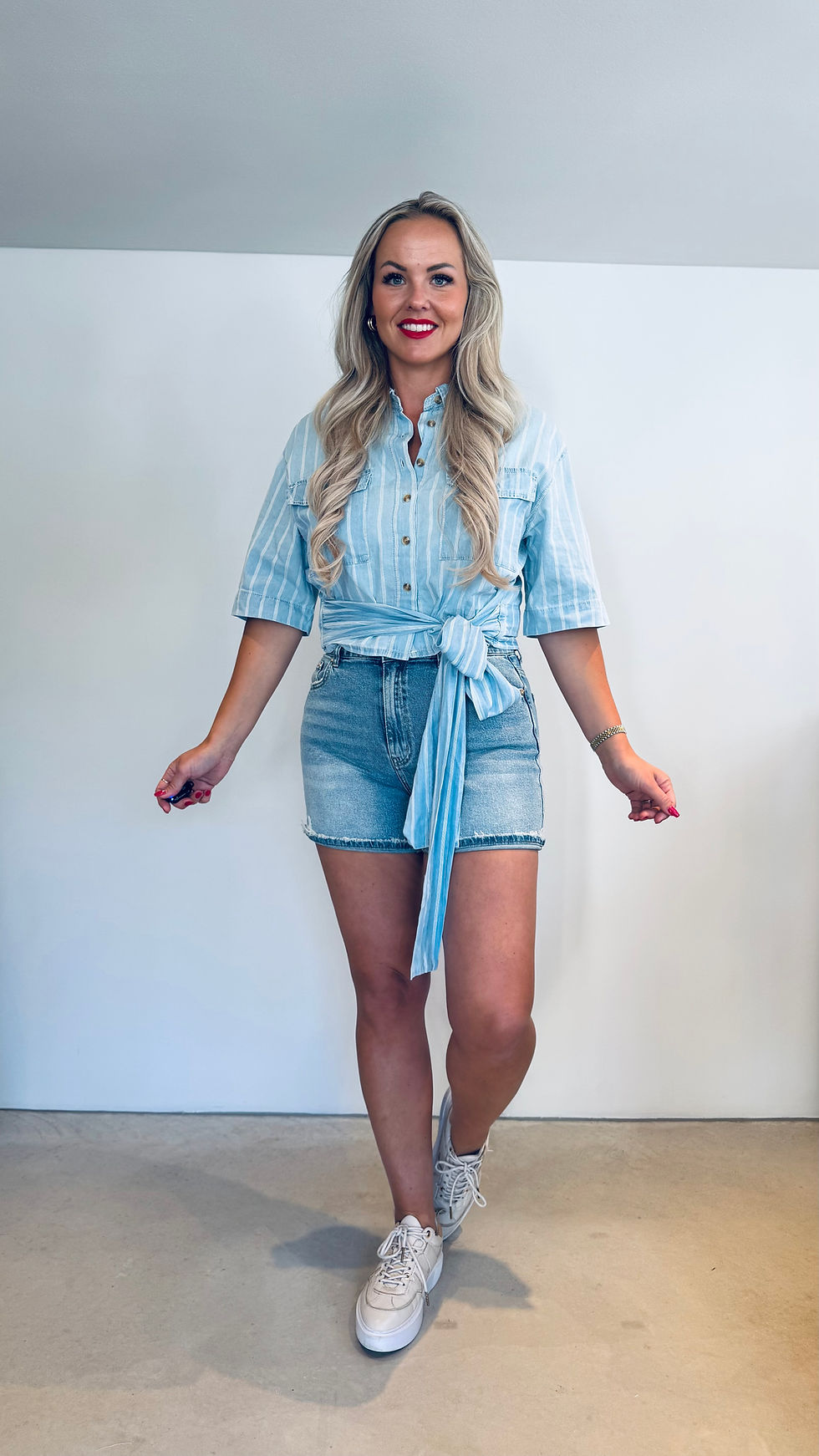 Thumbnail: Broek Amber Kort Blauw