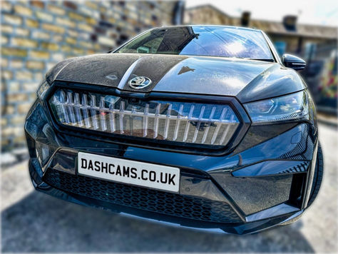 Skoda Enyaq EV front rear dashcam system install with rear dash cam mount in Halifax 
