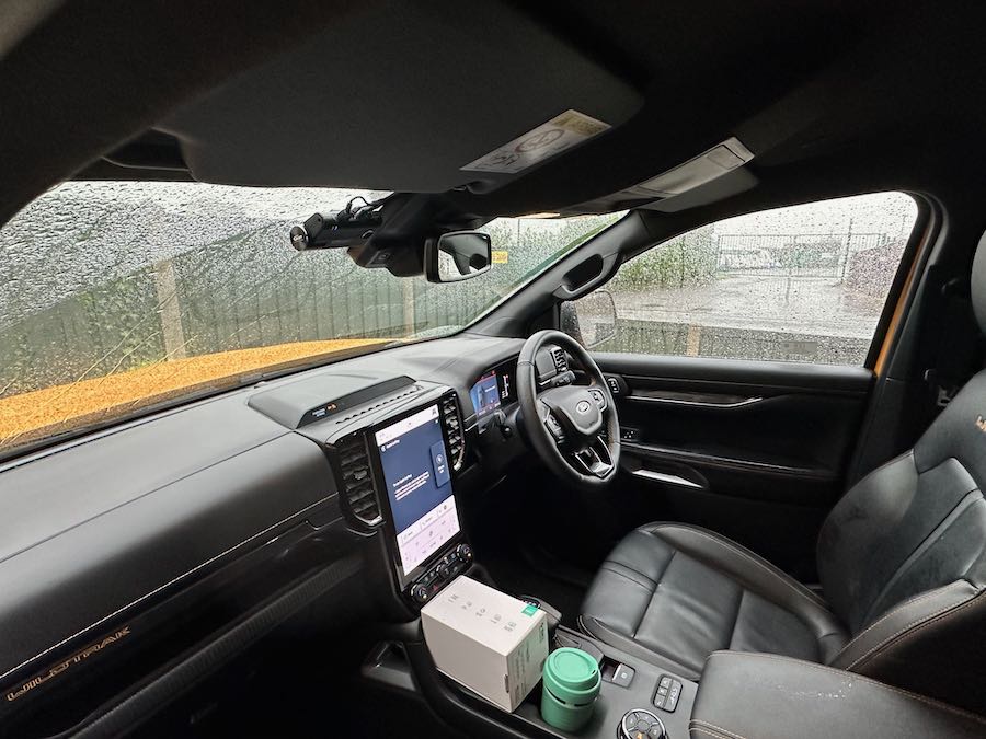 Ford Ranger Wildtrak Front and Rear dashcam install near Leeds