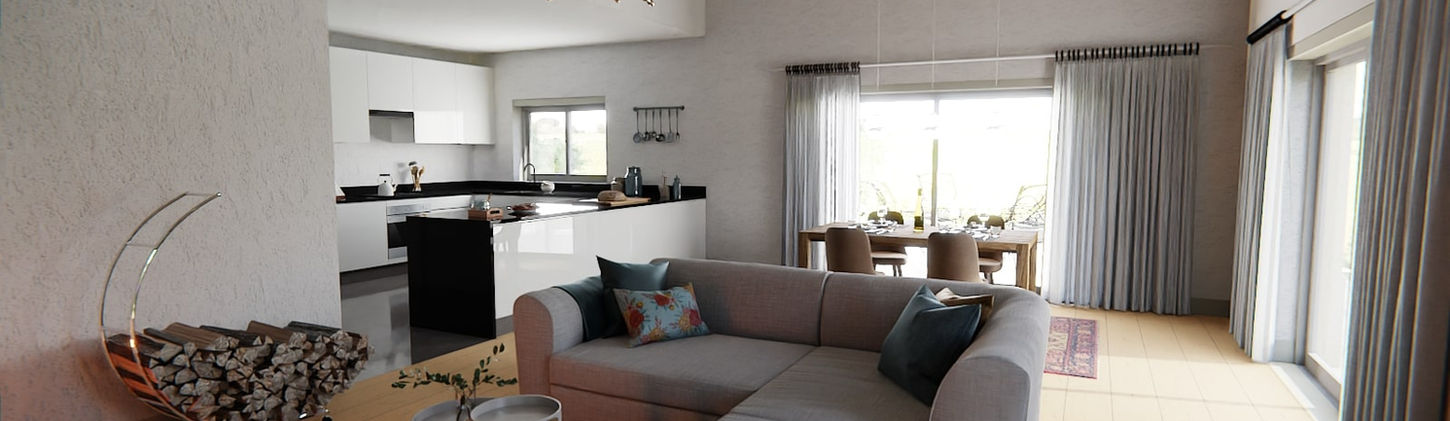 Living room open space in the house of Póvoa de Santarém