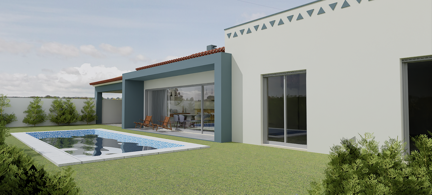 Project of 3 bedrooms villa, with swimming pool in Serra do Bouro