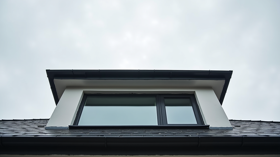 Eye-level view of a modern flat roof dormer on a residential house